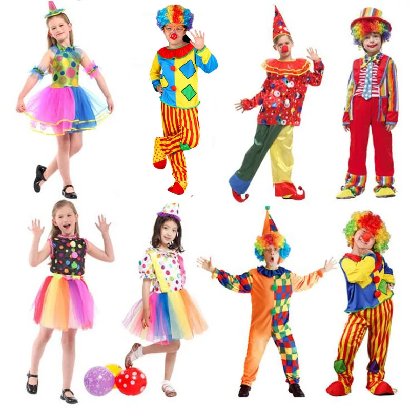 Новый костюм клоуна Детский Джокера для мальчиков и девочек Костюм