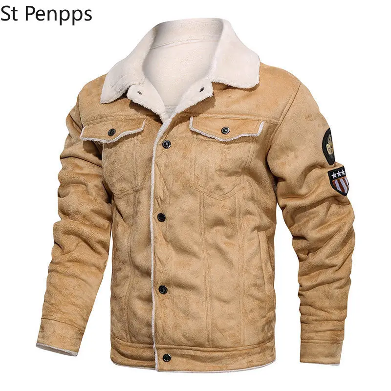 Мужская винтажная байкерская куртка из ПУ кожи с воротником-стойкой и карманами |