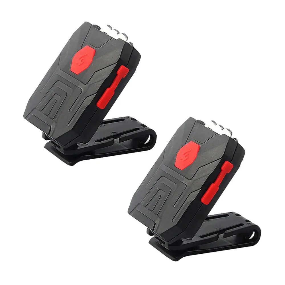

2Pcs Outdoor Fishing Lamps Hat Brim Light LED Charging Lamp Wireless Light Black