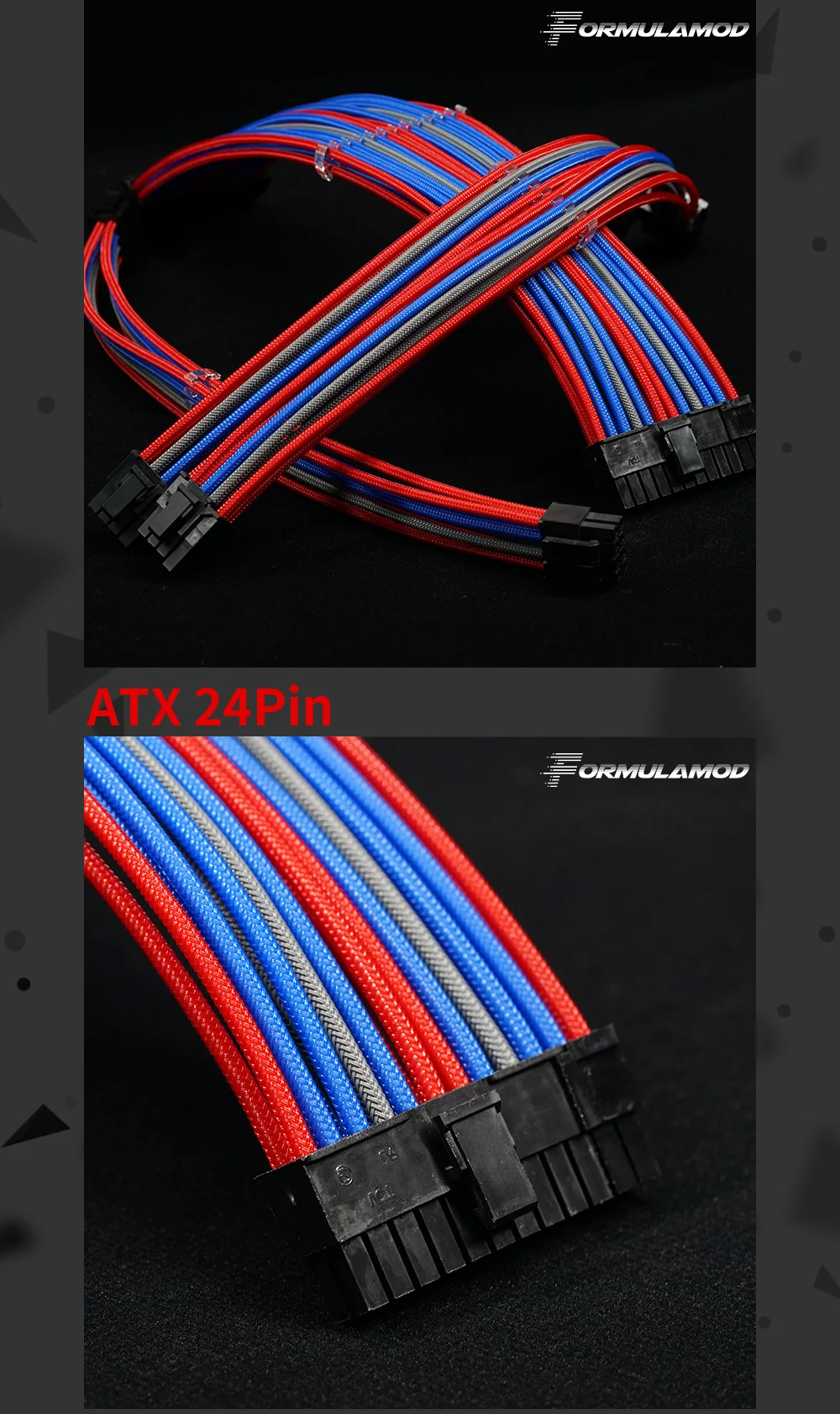 FormulaMod Fm-CableKit-03, 18AWG удлинитель Наборы, в том числе ATX 24Pin* 1 PCI-E 8PIN* 2 Процессор 8PIN* 1 гребень