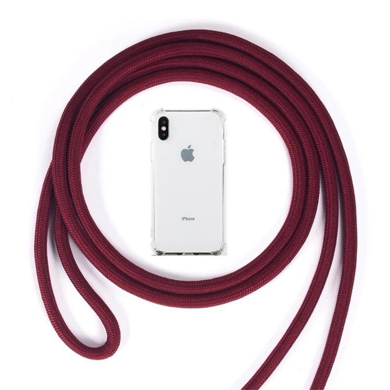 WR Moskado ремешок шнур цепь Прозрачный чехол для телефона для iPhone 11 Pro X XR XS Max 7 8 6 6s Plus 5 5S SE переноска ожерелье ремешок задняя крышка - Цвет: WR