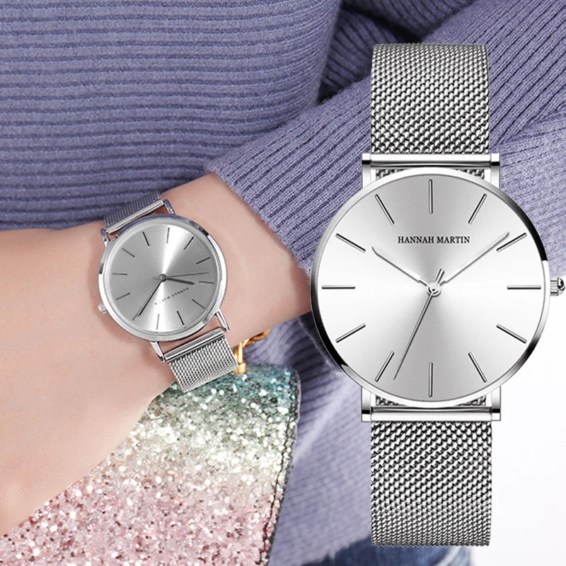 

2021 Simple Design Ladies Rose Gold Stainless Steel Watch Mesh Female Japanese Quartz Wristwatch Casual Waterproof Women Watches