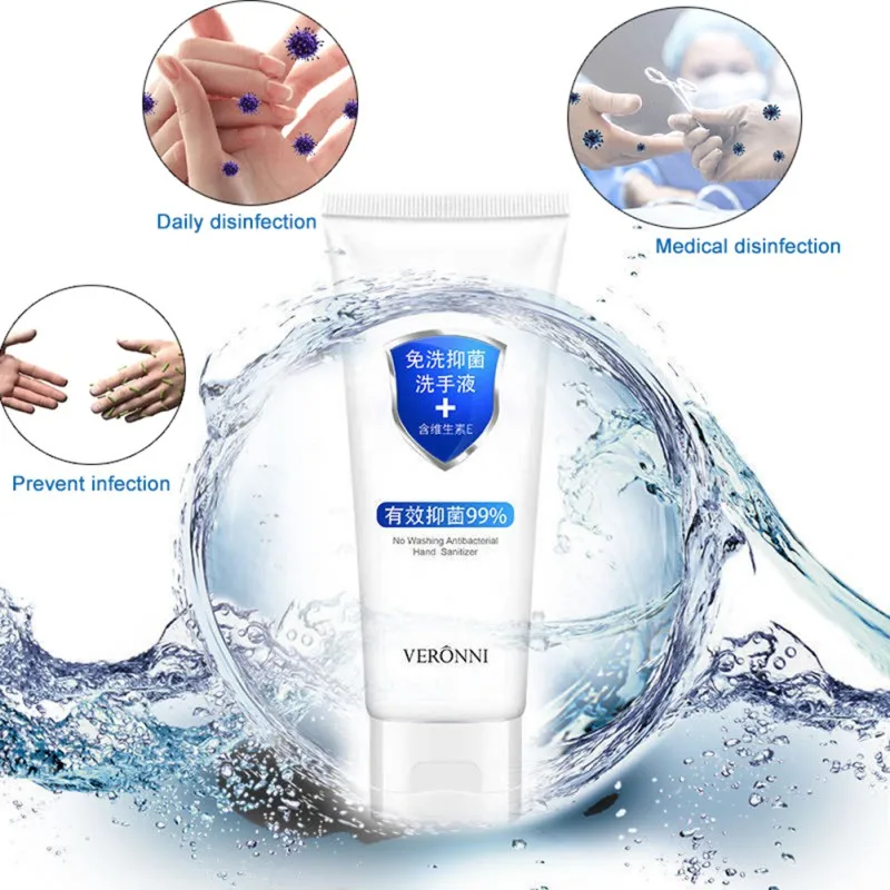 60 мл миниатюрный антисептик для рук гель анти бактерии без Дезинфекция воды