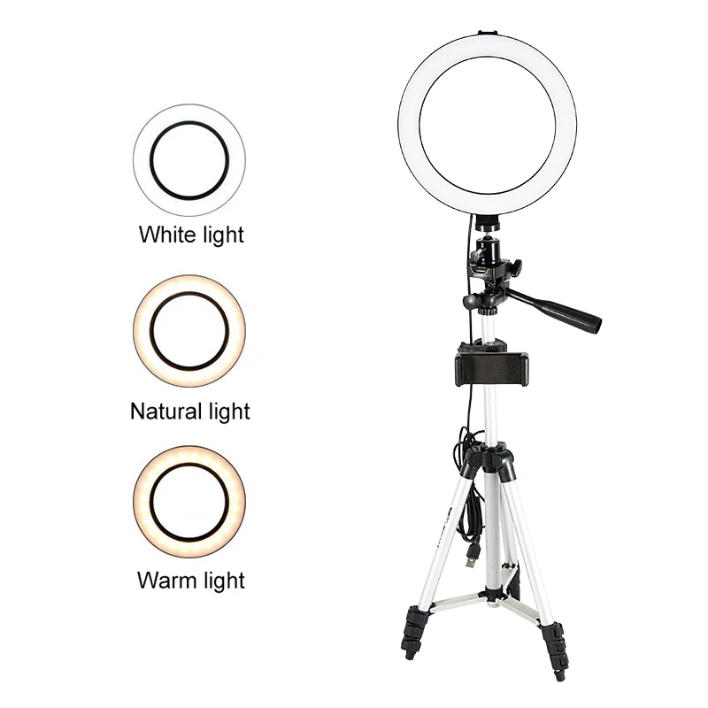Новый светодиодный кольцевой светильник с регулируемой яркостью для фотографии