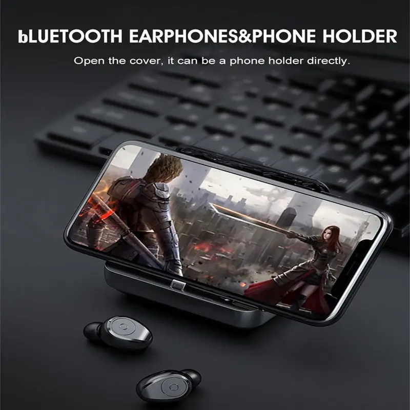 CLAITE Беспроводная Bluetooth гарнитура 5.0 Наушники F9 TWS Smart Control Button IPX7 Водонепроницаемые