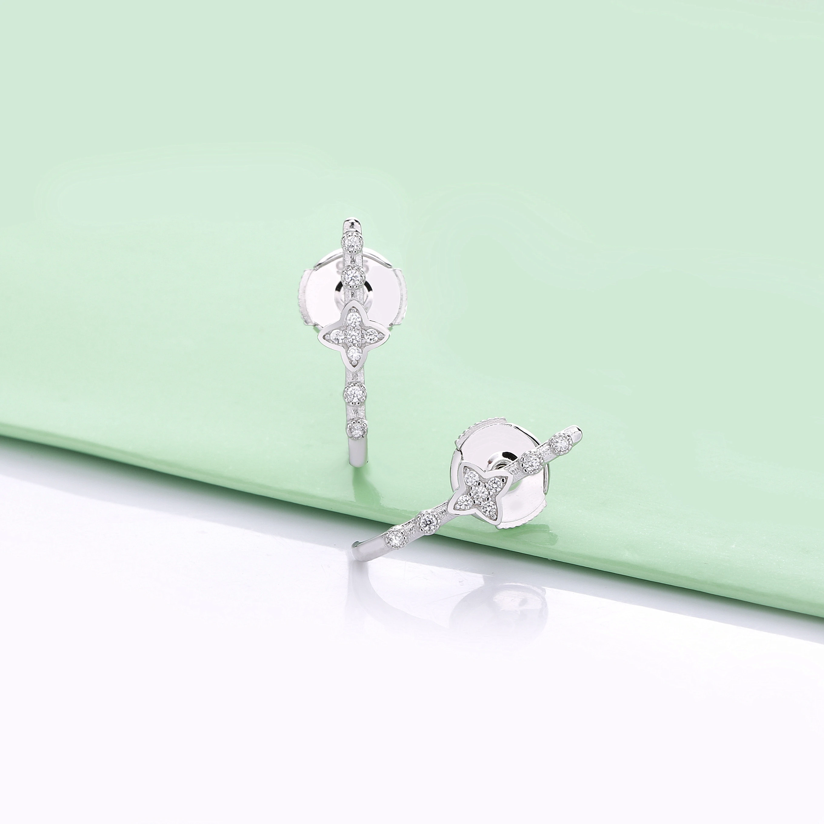 Moonmory 925 пробы серебряные серьги манжеты клипсы Epoque Boucle D Oreille с прозрачными