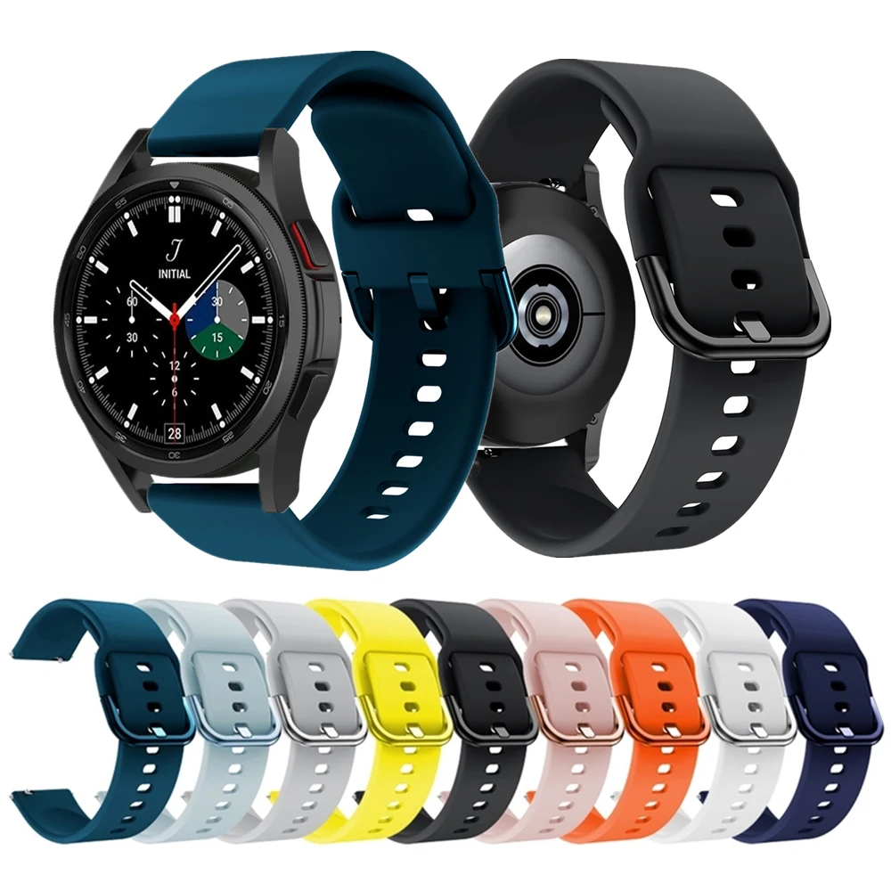

Ремешок силиконовый для Samsung Galaxy Watch 4 Classic 42 мм 46 мм, спортивный мягкий смарт-браслет для Galaxy Watch 4 40 мм 44 мм