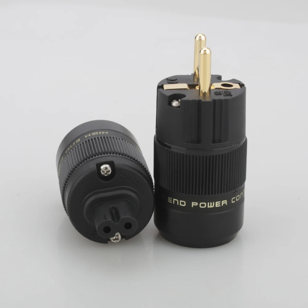 Пара аудиосигнала позолоченный рис. 8 C7 & Schuko Разъем питания hifi аудио динамик