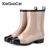 new arrival women rainboots high quality spring autumn female ankle boots waterproof ladies shoes fashion footwear 2021 antiskid