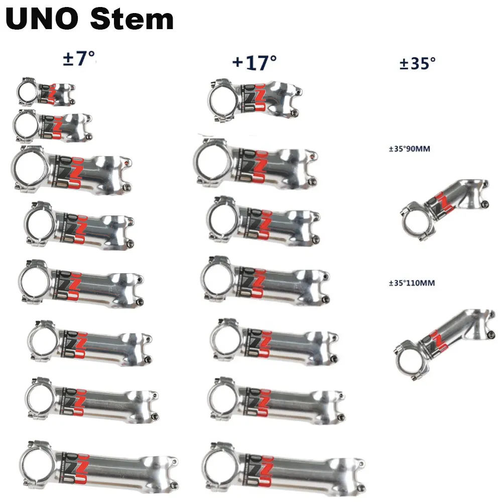 

Алюминиевые стержни для горного велосипеда UNO 7/17/35 градусов 31,8*60-130 мм Серебристые