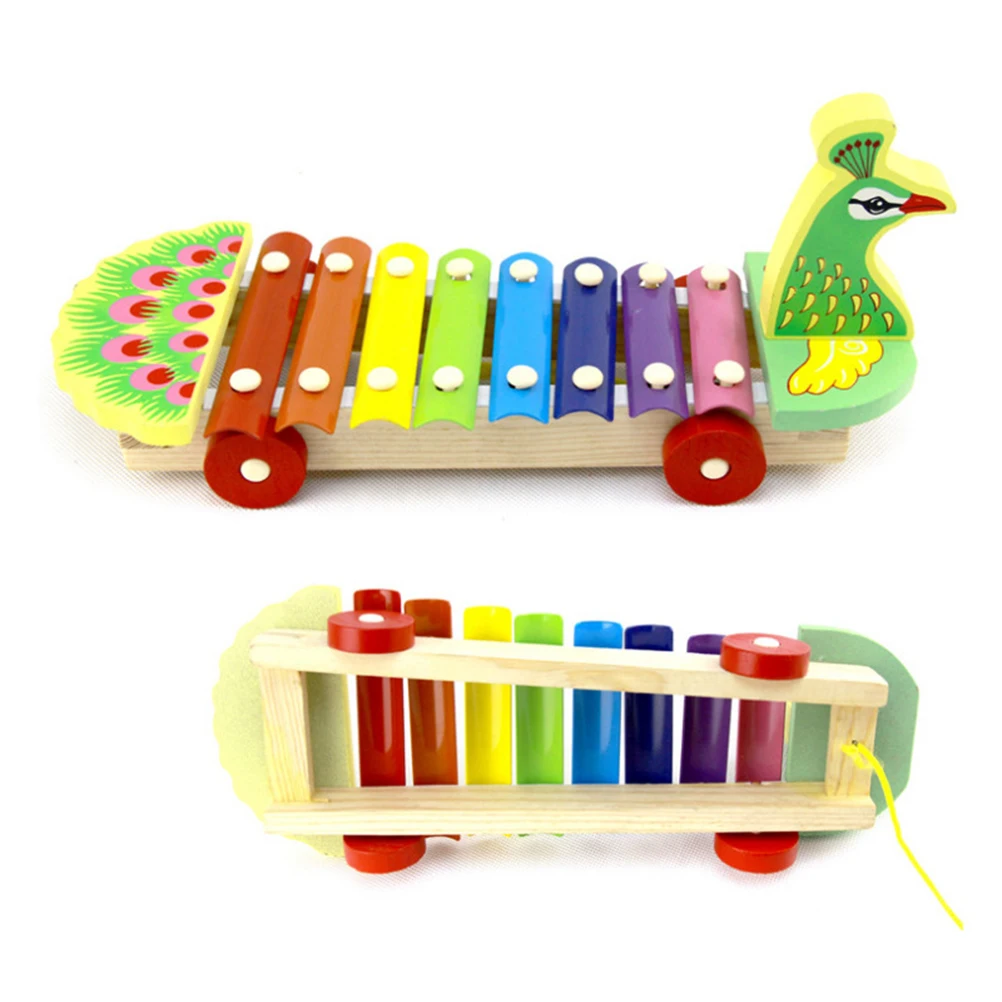 Деревянный Павлин животное удар руки Стук игрушка детская музыка раннее