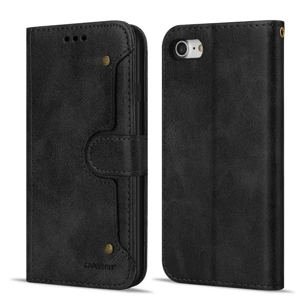 Black LLZ. COQUE Роскошный кошелек чехол для телефона для iPhone 7 Plus 8 6S 6 5 5S SE держатель для карт флип кожаный чехол для iPhone Xr X Xs Max Capa - Цвет: Black