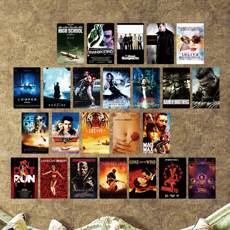 

American Movies Poster Classical Scene Metal Plaque Plate Painting Wall Iron Tin Sign Retro Picture Wall Art Home Cinema Decor