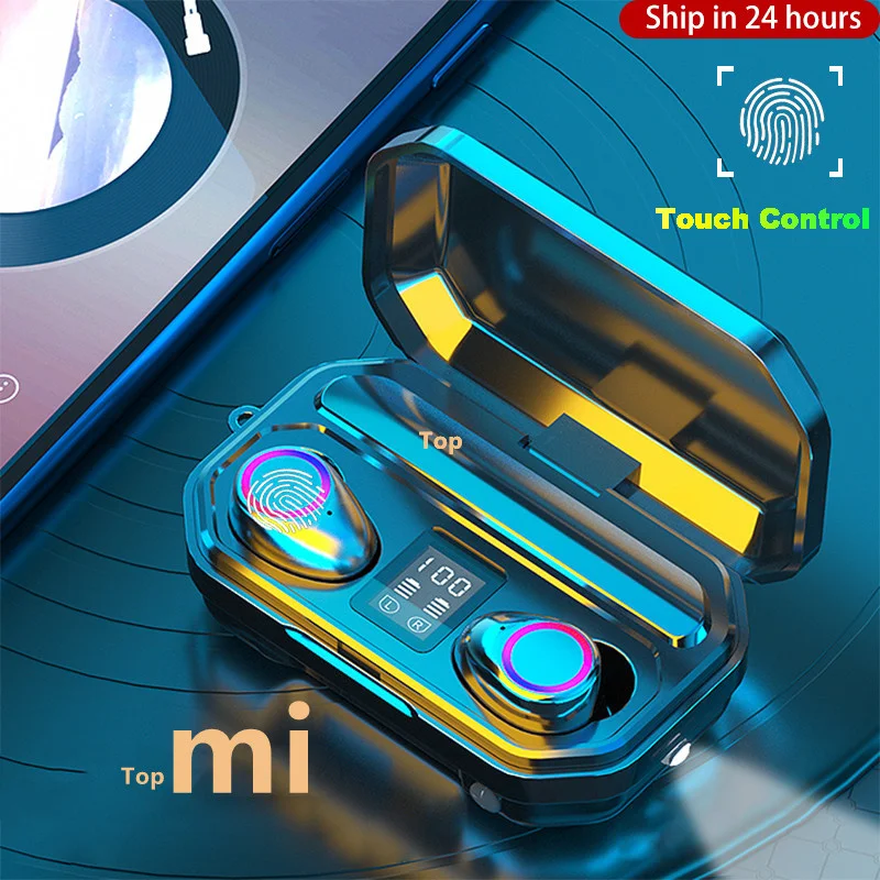 

TWS Bluetooth 5.0 Earphones 3000mAh Charging Box Sports Waterproof Headphone 9D Stereo Earbuds Headsets power bank Headsets