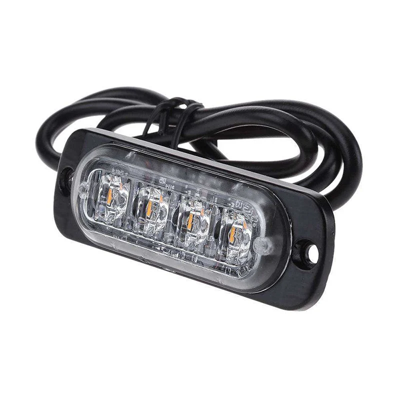 

Replacement Car strobe Lights 10pcs Vehicle Truck IPX-4 Waterproof Dustproof 4 LED Amber 12-24V Lamps Accessory