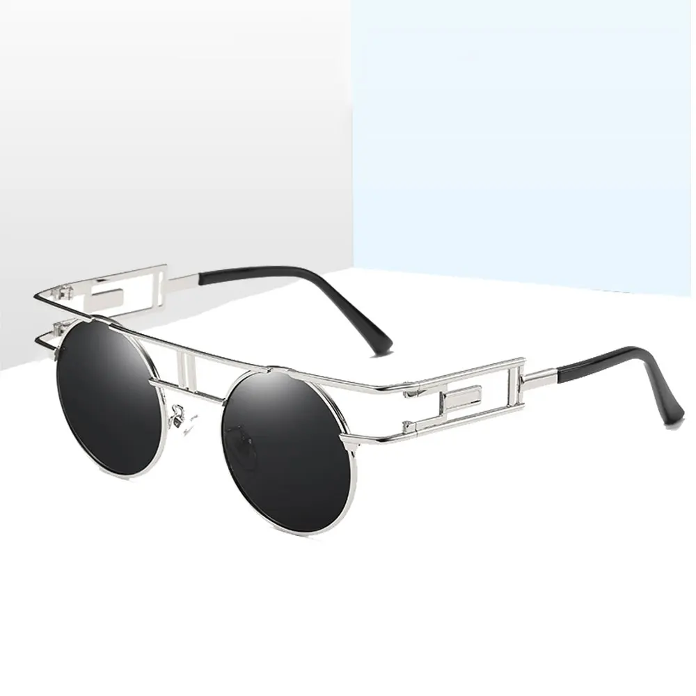 Солнцезащитные очки в стиле хип-хоп поляризационные женские Круглые стимпанк