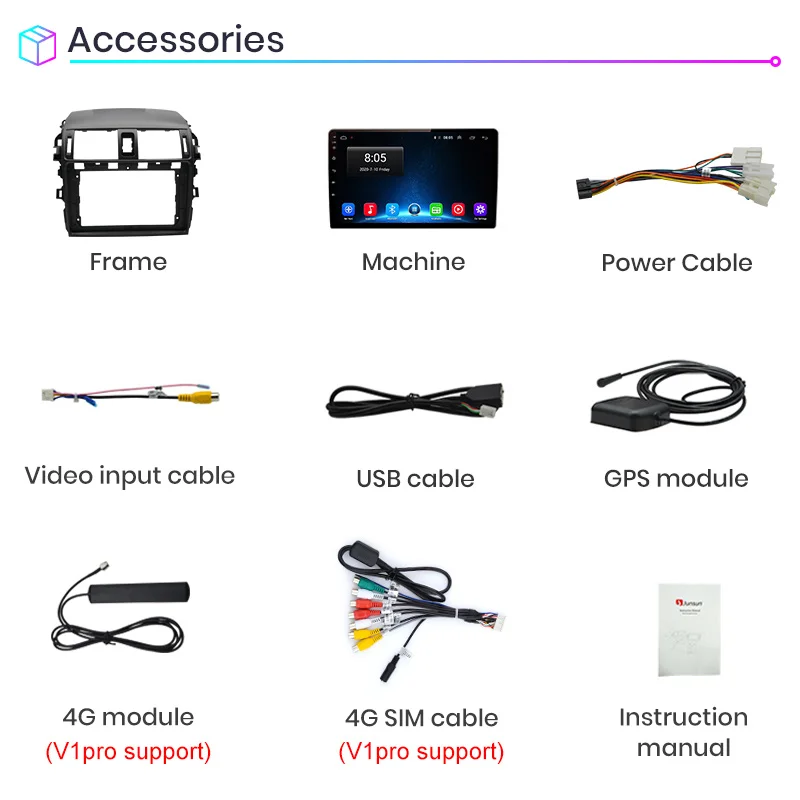 Автомагнитола Junsun V1pro для Toyota Corolla мультимедийный проигрыватель на Android 10 4 Гб ОЗУ