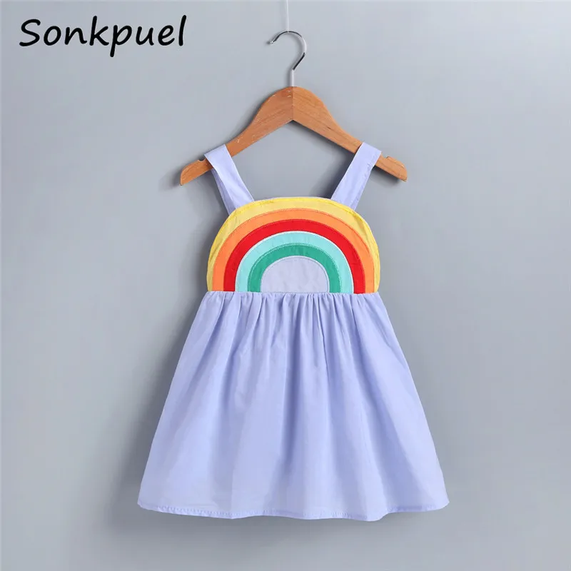 New Arrive Girls Sleeveless Dresses Summer Kids Sling Princess Dress Girl Cute Sundress 2 3 4 5 6 7 8 Years Children's Clothing | Детская