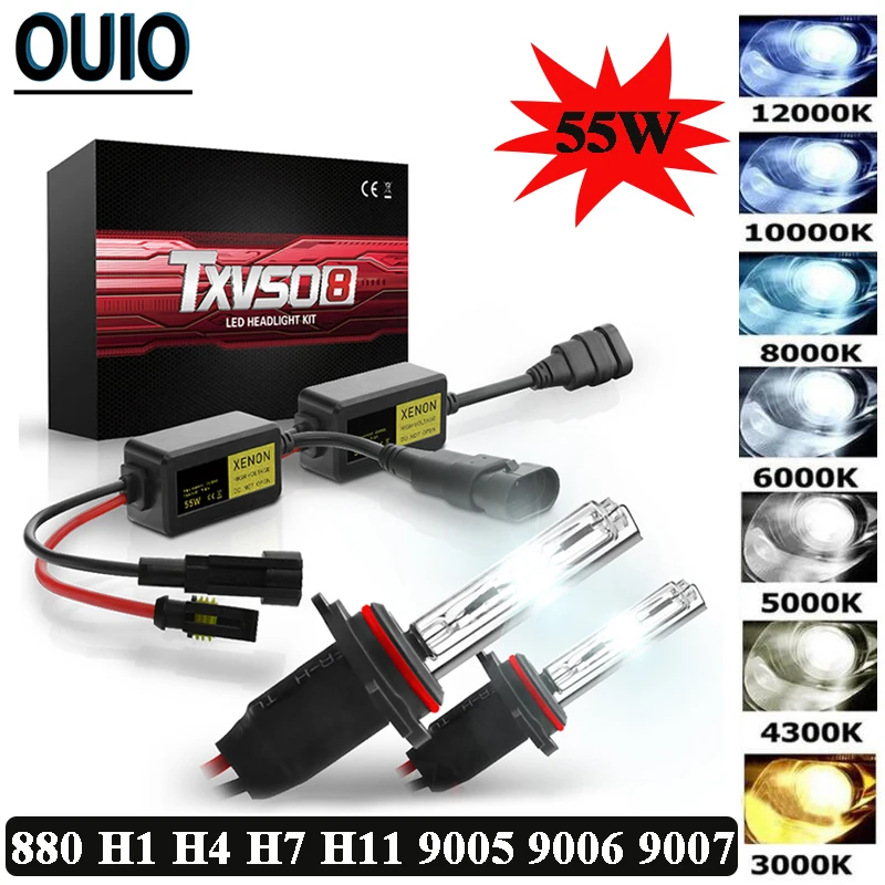 TXVSO8 H7 55Вт HID мини тонкий балласт ксенона головной светильник лампы H1 H4 H11 9005 9006 3000K