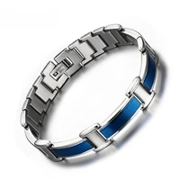 tide blue health bracelet bangle for men germanium bracelet negative ions magnetic elements male jewelry gift b457