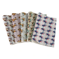 spirit horse pattern printed synthetic leather lychee pattern girls spirit riding free for bow earring making 30x136cm
