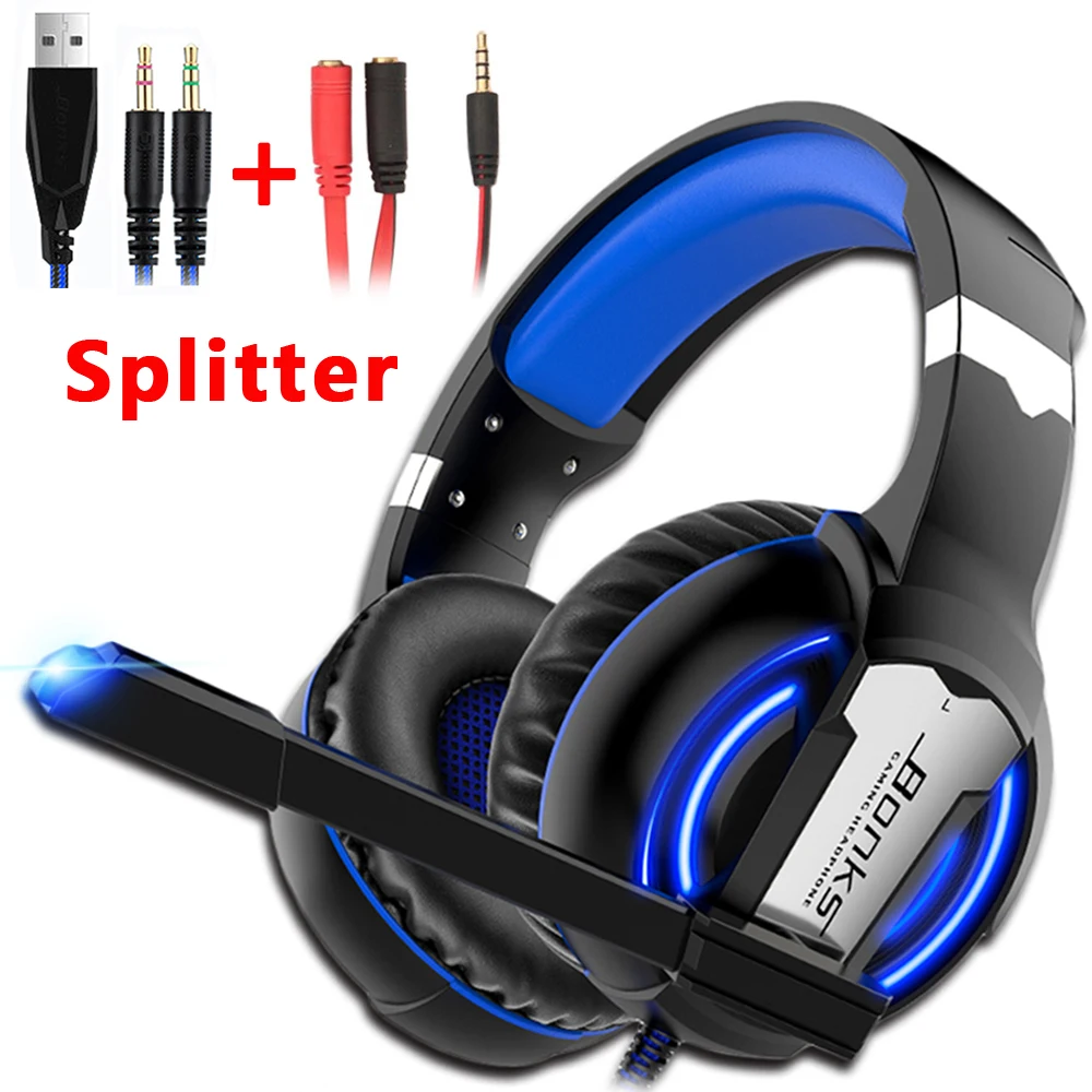 

Gaming Headset Gamer Headphones Game Earphones Wired Deep Bass Stereo Casque with Microphone For PS4 New Xbox One Laptop Tablet
