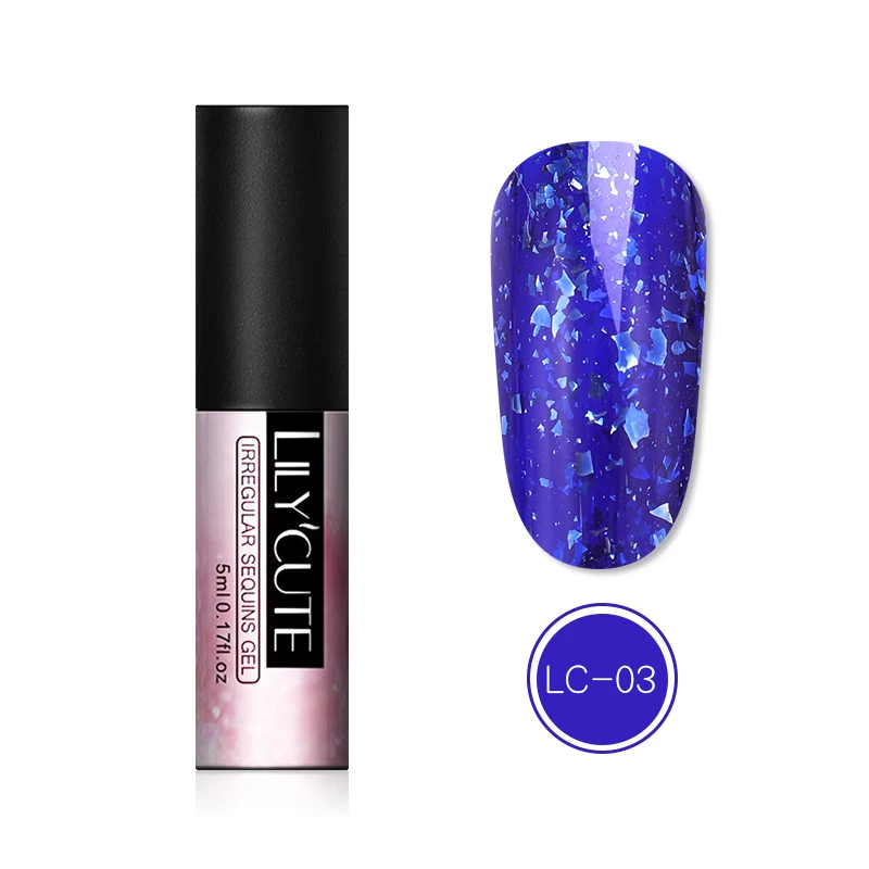FlaKies 3 LILYCUTE, 5 мл, платиновая блестка, блестящий Гель-лак, блестящий, впитывающий УФ-лак, для маникюра, Базовое покрытие, грунтовка, Гибридный гель - Цвет: FlaKies 3
