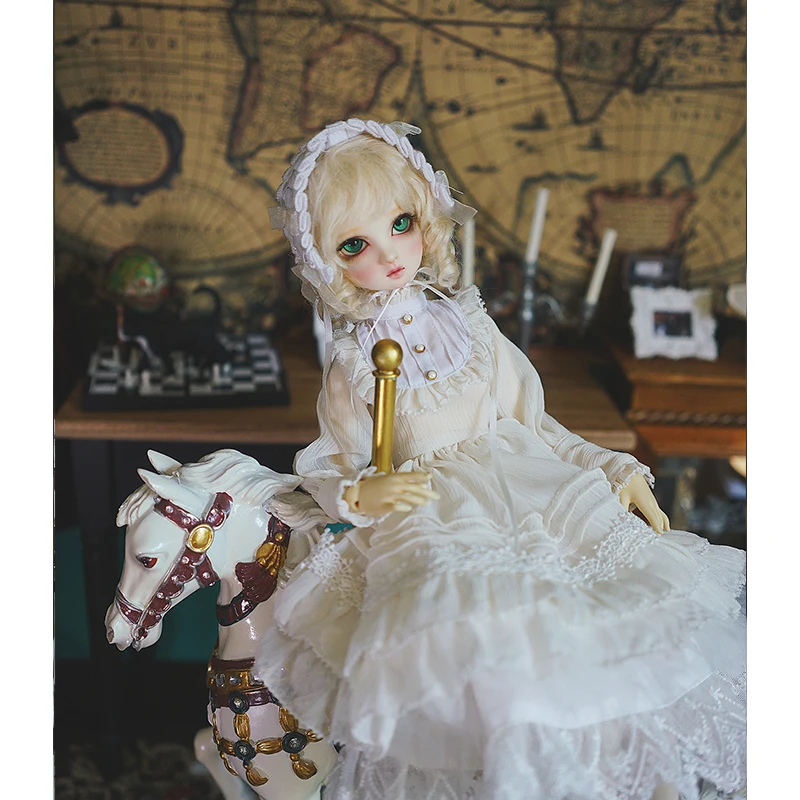 Bjd платье 1/3 1/4 BJD кукла легкое белое платье в винтажном стиле для 1/6 1/4 1/3 bjd гигантские надувные аксессуары для детской Куклы костюм платье