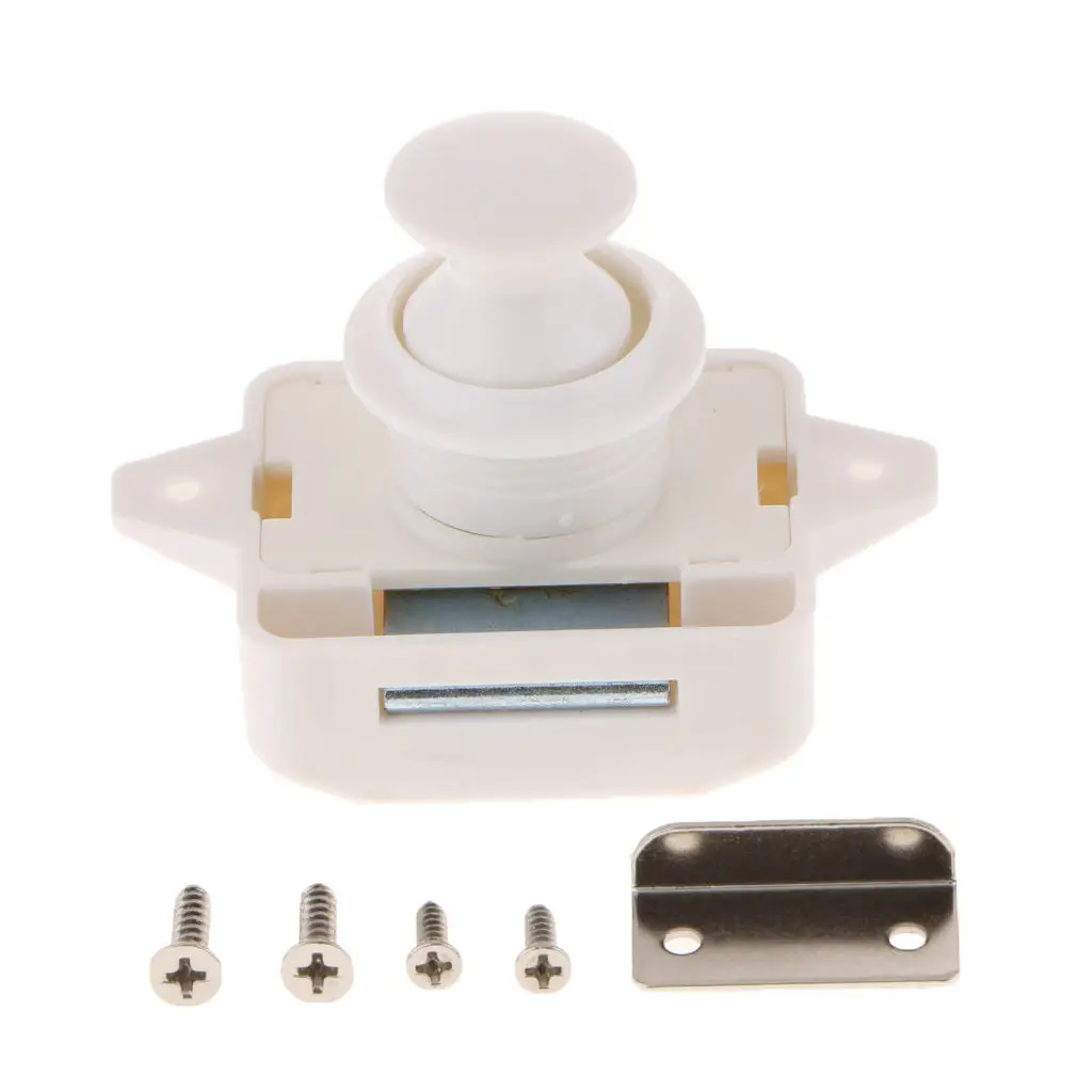 

Push Button Catch Door Lock Latch Knobs White for Boat Motorhome