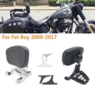 Универсальная спинка для водителя и пассажира мотоцикла со складной багажником для моделей Harley Fat Boy 2008-2014 2015 2016 2017