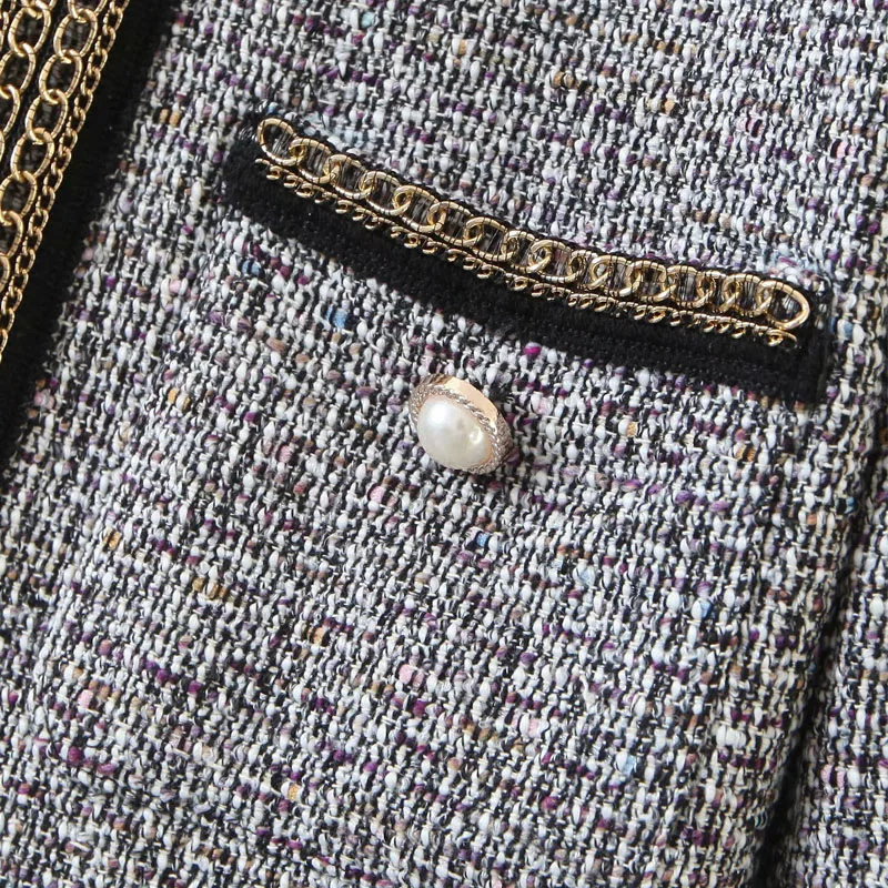 Куртка женская с небольшим ароматным круглым вырезом и цепочкой повседневное