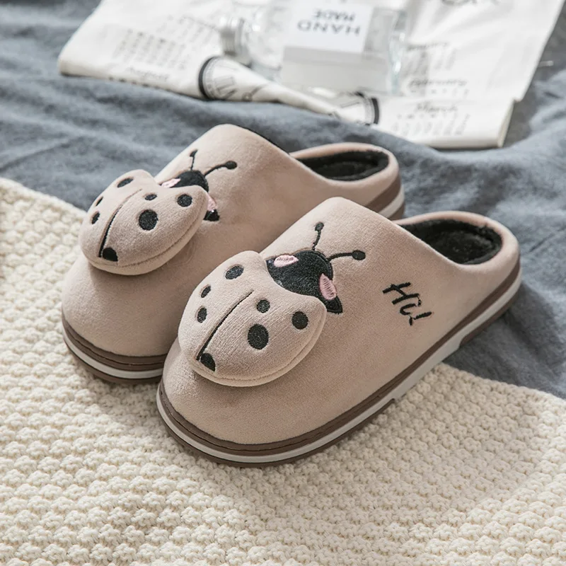 WFL Women Shoes Cute Plush with Lovely Cartoon Home Warm Winter Slippers Soft Cotton Thick Anti-slip Bottom House | Обувь