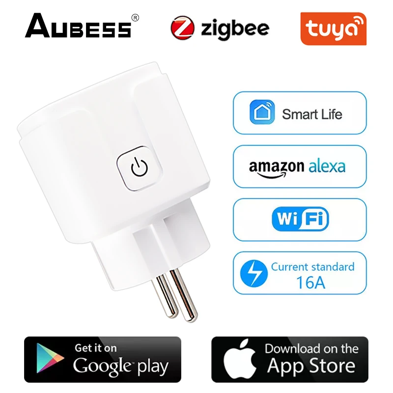 

Tuya ZigBee Smart Plug EU 16A 110-250V Wireless Control Timer Socket Smart Home Plug Compatible Alexa Google Home Smart Life
