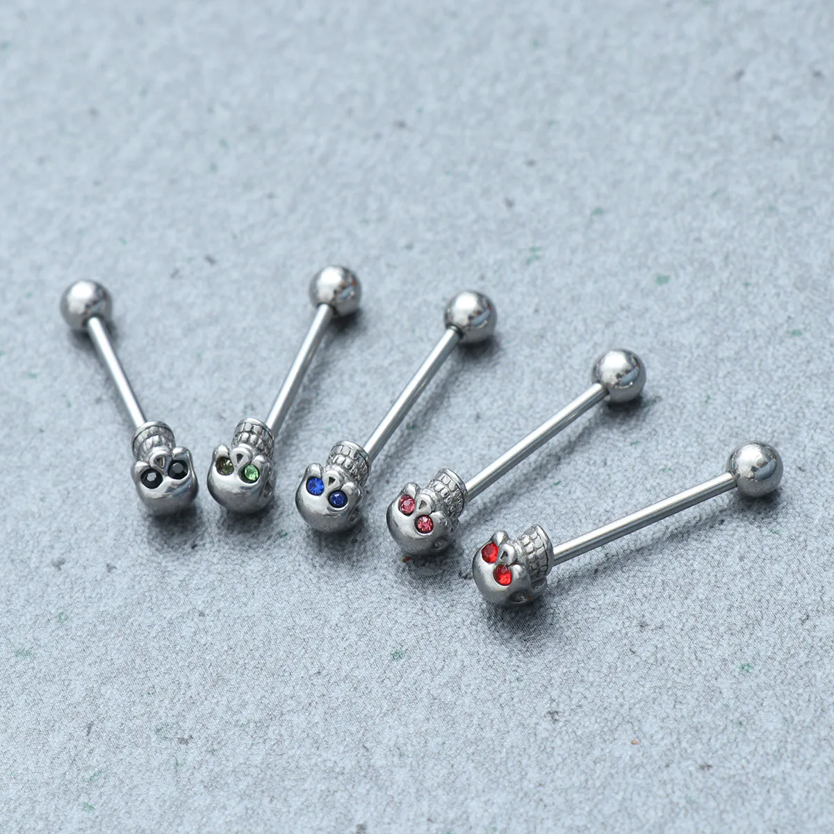 5 шт. из нержавеющей стали Кольца Штанги для языка Пирсинг Штанга ювелирные