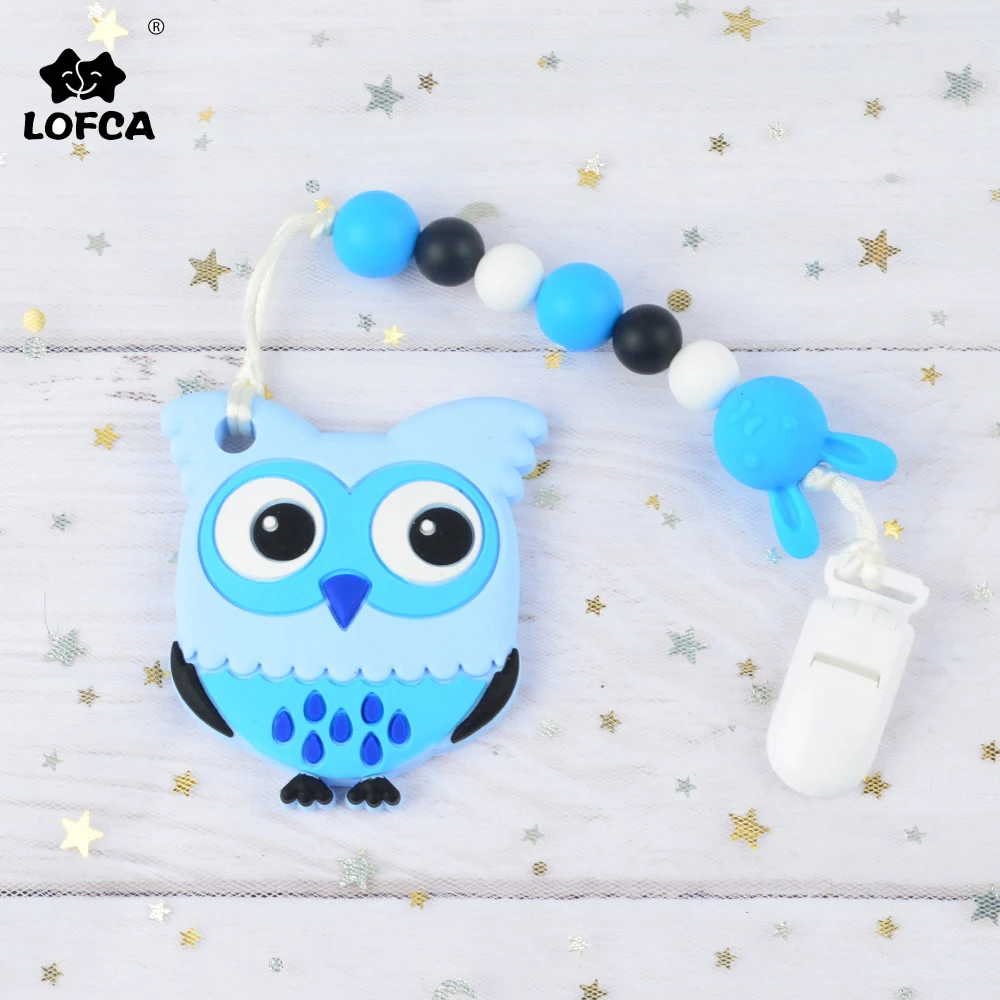 Силиконовая цепочка соска LOFCA с подвеской в виде совы прорезыватель для зубов