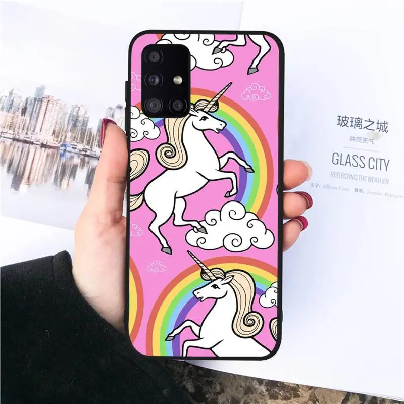 

Rainbow Unicorn Phone Case For Samsung galaxy S 7 8 9 10 20 edge A 6 10 20 30 50 51 70 note 10 plus