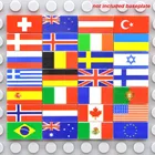 28 смешанных печатных конструкторов под заказ, плитки, национальные флаги, 1x2 шпильки, кирпичи 28 стран, Россия, Франция, Италия, Испания, игрушки MOC