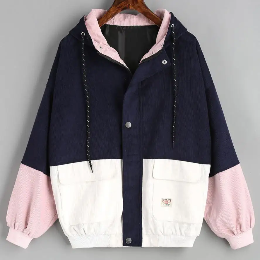 2019 ветровка пальто и куртки женская верхняя одежда с длинным рукавом Вельветовая