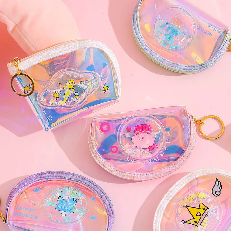 Кошелек для монет с зыбучим песком прозрачный большой объем водонепроницаемая