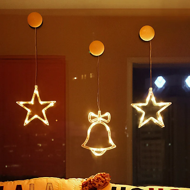 LED Santa Bell Elk String Light Christmas Tree Decoration Pendant Lights Home Party Ornament 2021 Navidad Xmas Gift New Year | Дом и сад