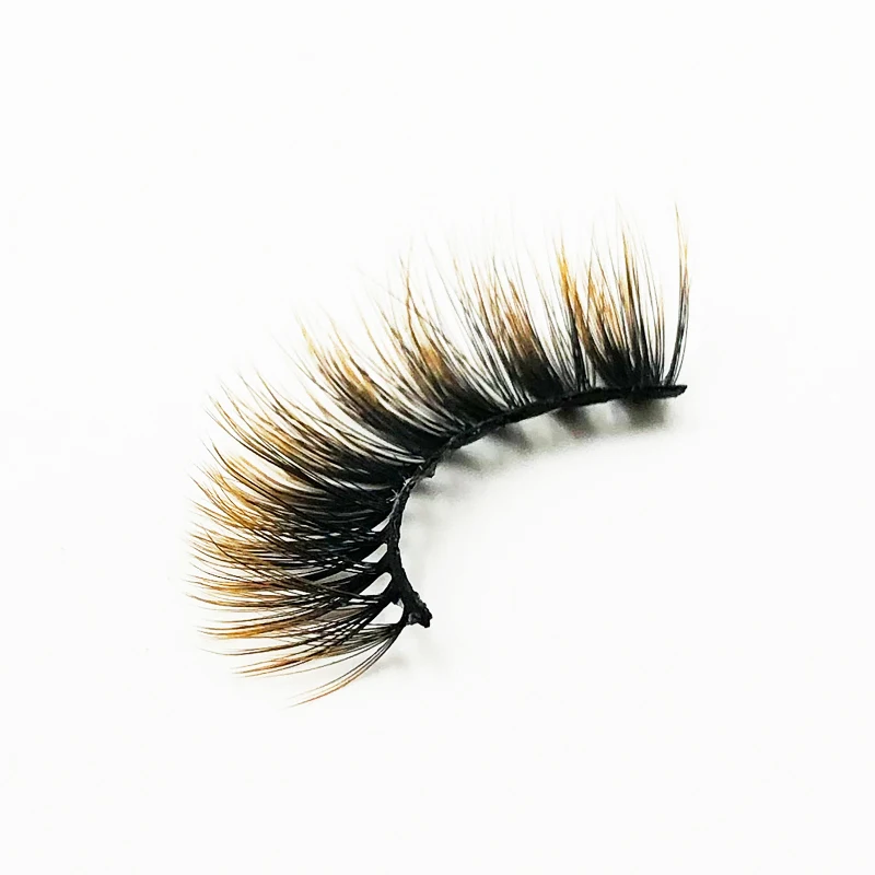 Flash Girl Full Strip Eyelashes 1 Pairs Thick Lashes 3D Handmade Colorful Eylashes Makeup with Packaging Maquiagem E-08 images - 6