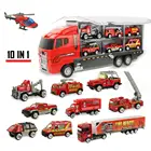 Детский мини-пожарный автомобиль, инженерная игрушка, модель грузовика-переносчика, Литые и игрушечные автомобили, игрушечные автомобили для мальчиков, рождественские подарки