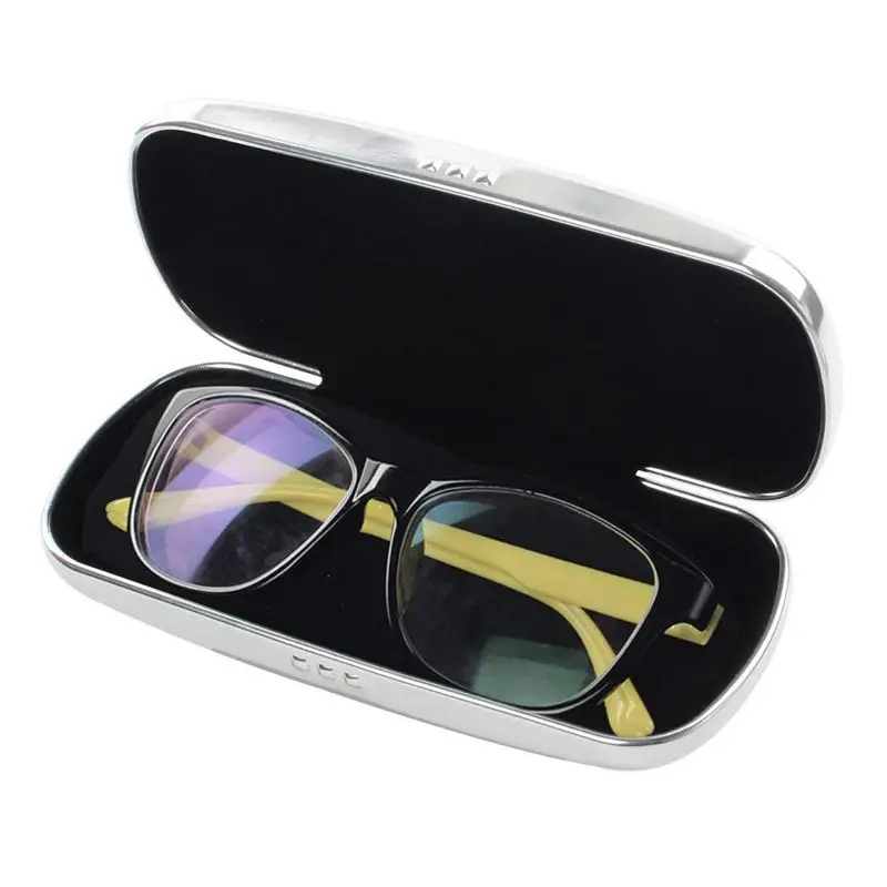 

Glasses Case, Aluminum Hard Shell Eyeglasses Case Striped Spectacles Box
