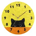 Настенные часы, круглые тихие настольные часы с кошачьим лицом сделай сам для гостиной, 25 см
