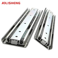 aolisheng 71mm side mounted drawer rail 150kg ball bearing three fold full extension heavy duty drawer slide