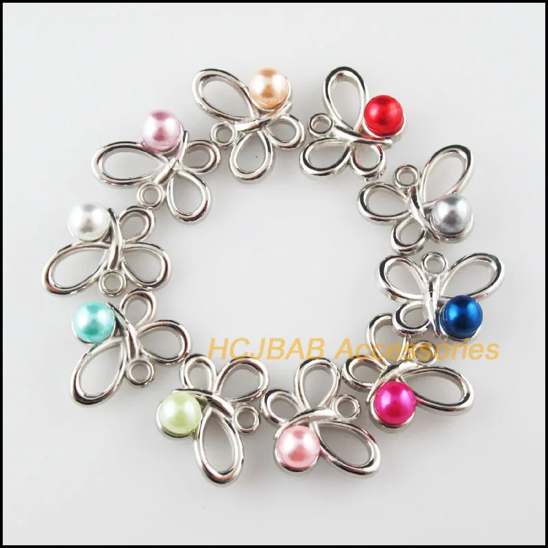 30 новых акриловых подвесок в виде бабочки, искусственные животные, смешанные Подвески 14x19 мм