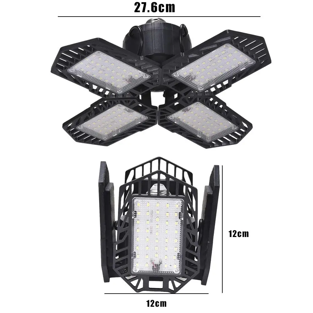 

100W Ultra-thin Led Deformable Garage Light 4 Leaf Folding Industry Light E27 Mining Lamp Floodlight For Workshop Lamp 85-265v