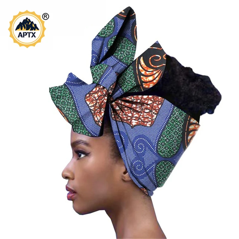 

African Head Wraps for Women Headscarf African Handmade Ankara Print Bandanna Head Wrap for Women 100% Cotton Handband A2028006