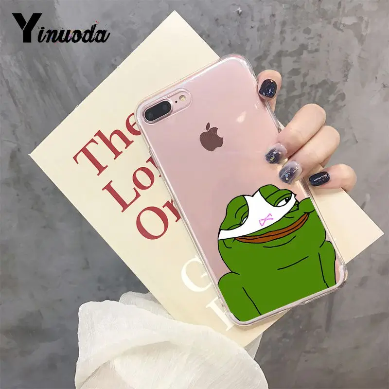 Yinuoda грустная лягушка pepe мем мягкий, роскошный, из ТПУ для мобильного телефона аксессуары чехол для iphone 8, 7, 6, 6S Plus, X XS max 10 5 5S SE XR корпус под плетенную сумку - Цвет: 6
