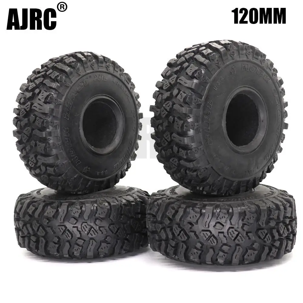 

1/4pcs 120mm Rubber Mud Grappler Tires For 1:10 Rc Crawler Axial Scx10 Scx10 Ii 90046 90047 Traxxas Trx-4 Defender Trx6 Yikong